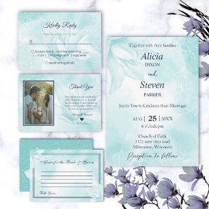 Invitation Tout En Un Fleur Ethereal Magnolia, Mariage