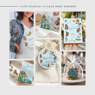 Serviette En Papier Fête du baby shower de garçon sur la côte