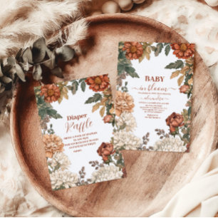 Invitation Terracotta Floral Baby in Bloom Baby shower