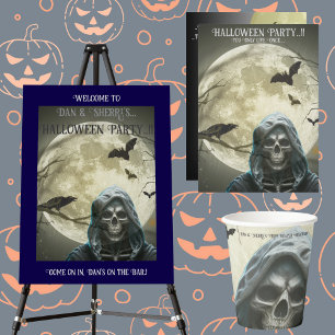 Dessous-de-verre Rond En Papier Grim Reaper Halloween Party