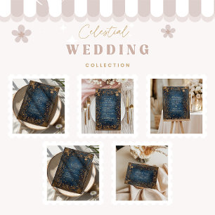 Invitation Mariage baroque céleste de minuit