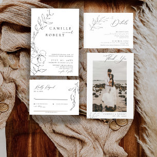 Invitation Moderne minimaliste Sage Green Calligraphie Mariag