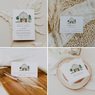 Serviette En Papier Élégant Rustic Barn Mariage Cocktail Serviettes