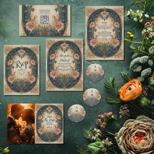 Invitation Tout En Un Elégant Arc Art Nouveau Mariage