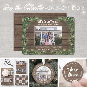 Cartes Pour Fêtes Annuelles 2 Photo Nouvelle Maison Bois rustique, Pins et Feu