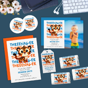 Chapeaux De Fètes Custom Threenager Tiger Boy 3e fête d'anniversaire