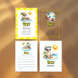 Carte De Remerciements Tropical Beach Boy Voici le Baby shower Son