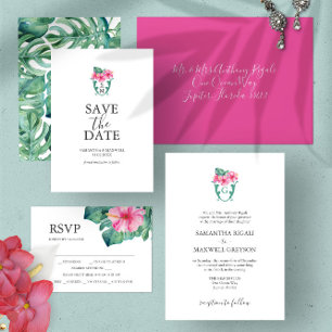 Save The Date Monogramme de mariage de destination Enregistrer l