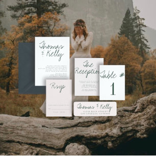 Carte de réception Calligraphie moderne