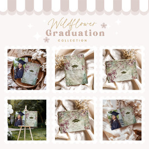 Invitation Photo Colorful Fleur sauvage Graduation Party