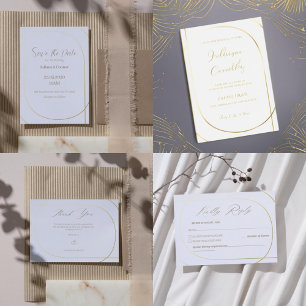 Invitation En Aluminium Blanc minimaliste Arc moderne Mariage or