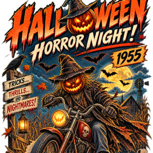 T-shirt NRH Halloween Horror Night 1955 Moto Vintage