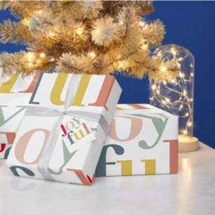 Papier Cadeau Joyeux cadeau de Noël coloré moderne