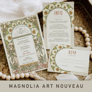 Invitation Mariage Insérer INFO Art Nouveau Vintage par Mucha