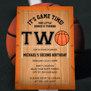 Invitation Basketball 2e fête d'anniversaire