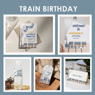 Invitation d'anniversaire du train Toutes les cart