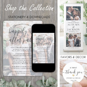 Invitation Happily Ever After Party 2 Photo Overlay Wedding
