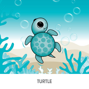 Sticker Baby shower à thème de tortue de mer