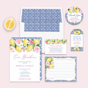 Invitation Ciao Baby Italie Inspirée Fille Baby shower Party