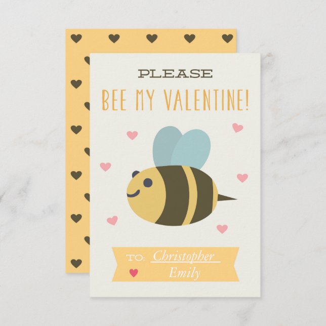 Svp abeille ma carte de Valentine (Devant / Derrière)