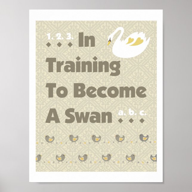 Swan Chicks In Training Poster Print (Devant)