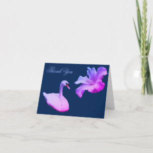 Swan Et Hibiscus Carte de remerciements Personnali