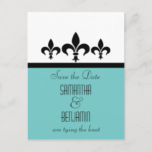 Swanky Fleur De Lis Enregistrer la date Carte post
