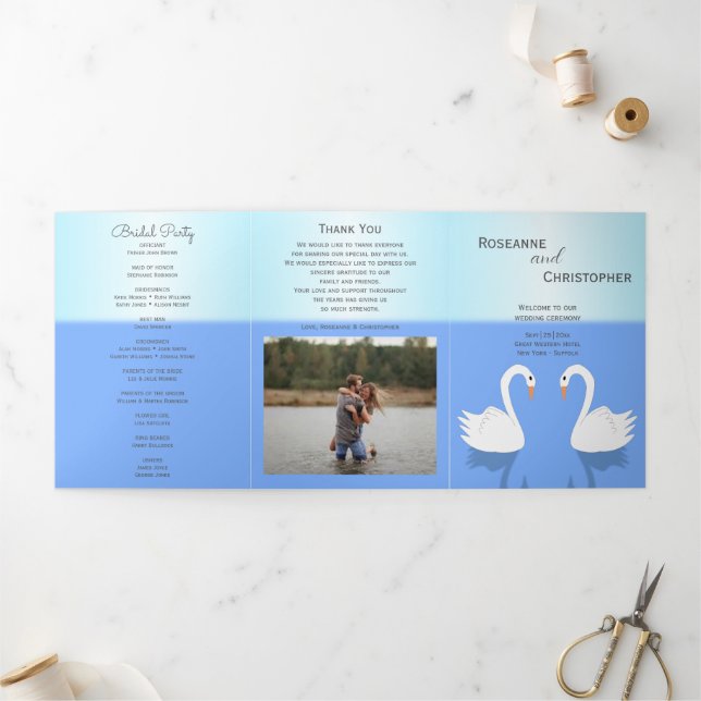 Swans Design Wedding Programme (Extérieur)