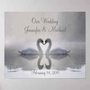 Swans in Love ~ Poster / Mariage personnalisé