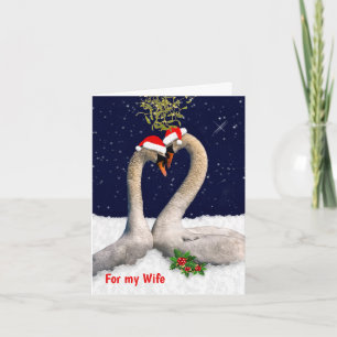 Swans saisonniers Carte de Noël WIFE