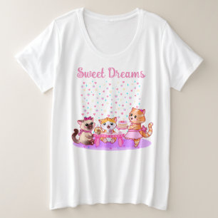 Sweams Dreams Cute Kitties Plus Size Sleep Shirt