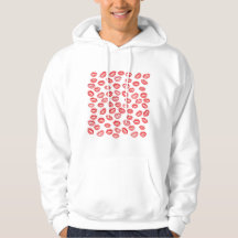 Sweat à capuche à motif de baiser au rouge à lèvre