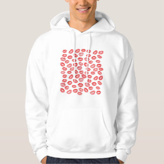 Sweat à capuche à motif de baiser au rouge à lèvre