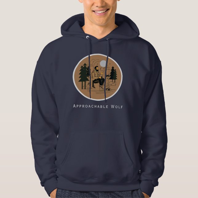 Sweat à capuche ApproachableWolf (Bleu) par JH Tho (Devant)