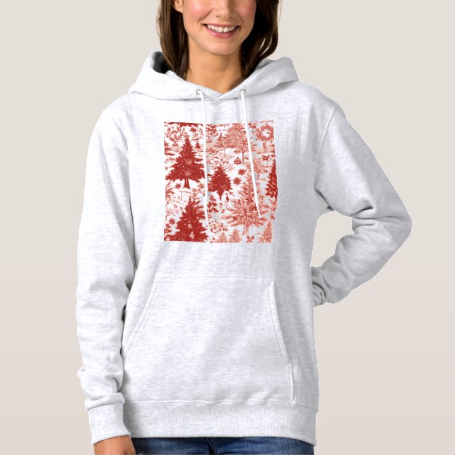Sweat à capuche arbres de Noël pour femmes  (Devant)