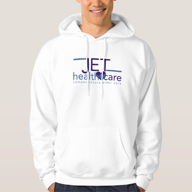 Sweat à capuche avec logo couleur JET Healthcare (Devant)