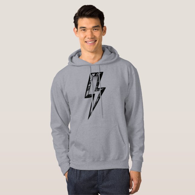 Sweat à capuche Black Marble Lightning Bolt (Devant entier)