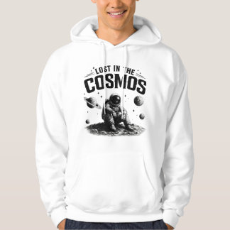 Sweat à capuche blanc Astronaute Perdu dans le Cos