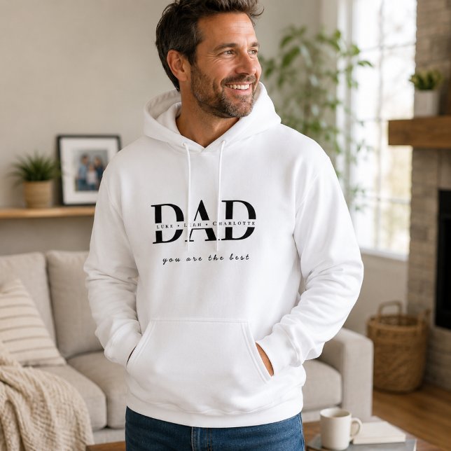Sweat à capuche blanc DAD moderne personnalisé (Créateur téléchargé)