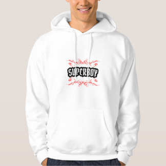 Sweat à capuche blanc pour hommes Bold SUPER BOY C