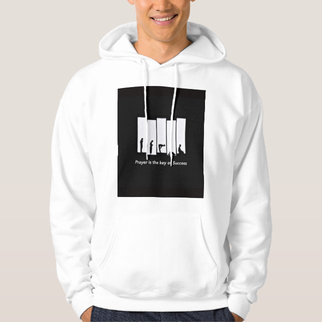 Sweat à capuche blanc Sweat pour hommes imprimé  (Devant)