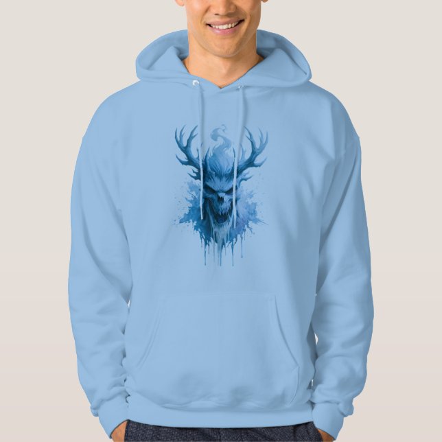 Sweat à capuche Blue Frost Skull (Devant)