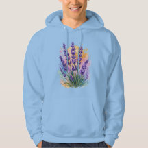 Sweat à capuche botanique aquarelle pousse de lava
