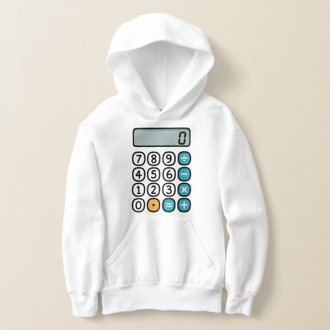 Sweat à capuche calculatrice de maths pour enfants (Poser)