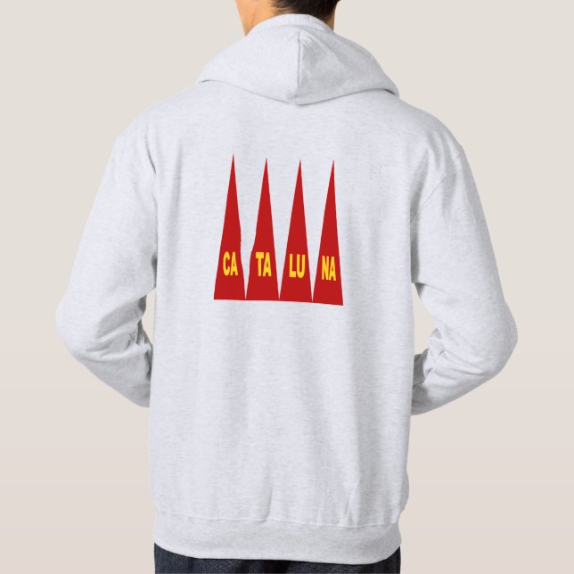 Sweat à capuche cendre dos homme  DESIGN  CATALUNA (Dos)