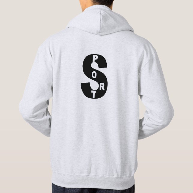 Sweat à capuche cendre homme  DESIGN  SPORT (Dos)