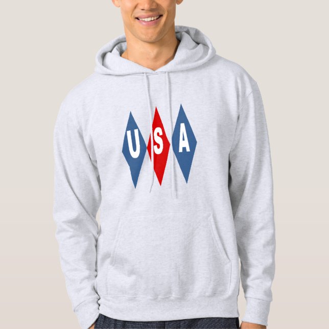 Sweat à capuche cendre  homme  DESIGN  USA  (Devant)