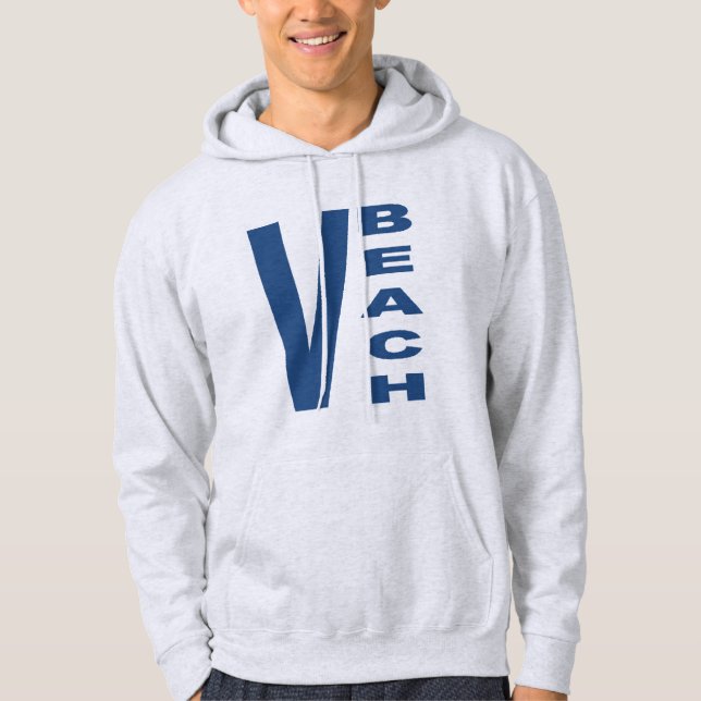 Sweat à capuche cendre pour homme VIRGINIA BEACH (Devant)