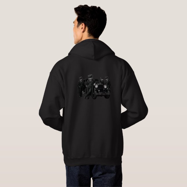 Sweat à capuche chat gangster vintage (Dos entier)