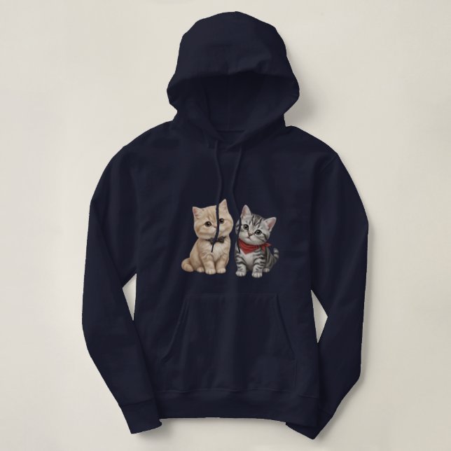 Sweat à capuche Chat Mignon | Cadeau pour amateur  (Design devant)